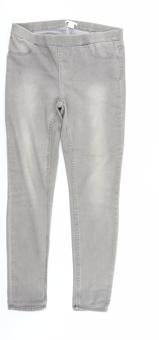 Womens UK Size 12 H&M Regular Fit Straight Grey Jeans
