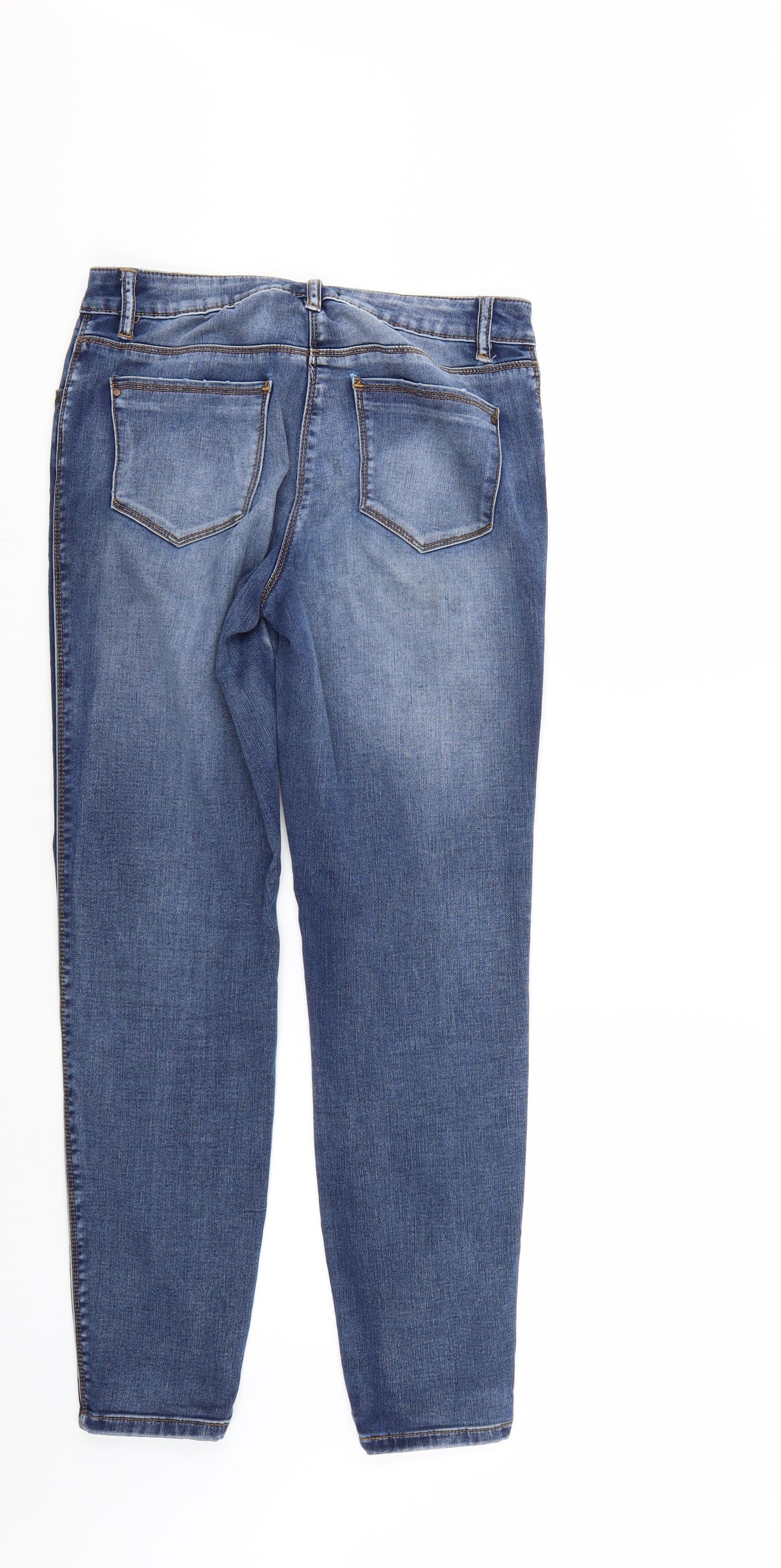 Womens UK Size 8 Denim Blue Straight Jeans