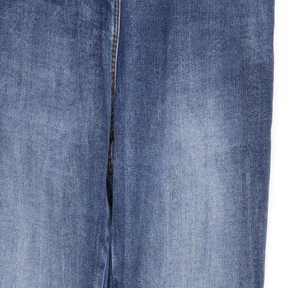Womens UK Size 8 Denim Blue Straight Jeans