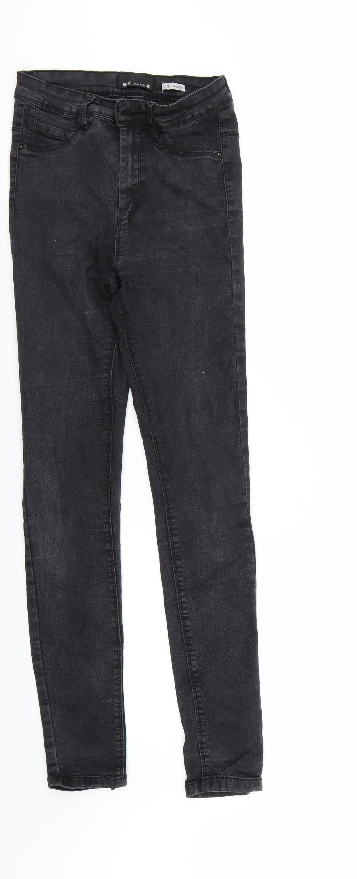 Womens UK Size 10 House Regular Fit Straight Black Jeans
