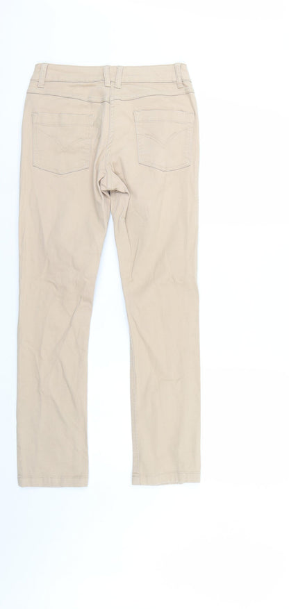 Womens UK Size 8 Papaya Regular Fit Straight Beige Jeans