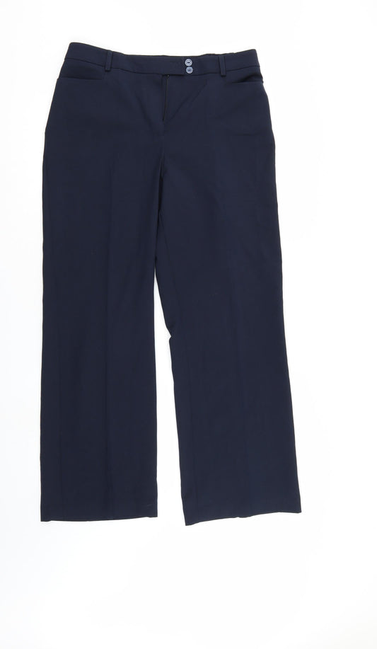 Womens UK Size 14 Slimma Regular Fit  Blue Trousers