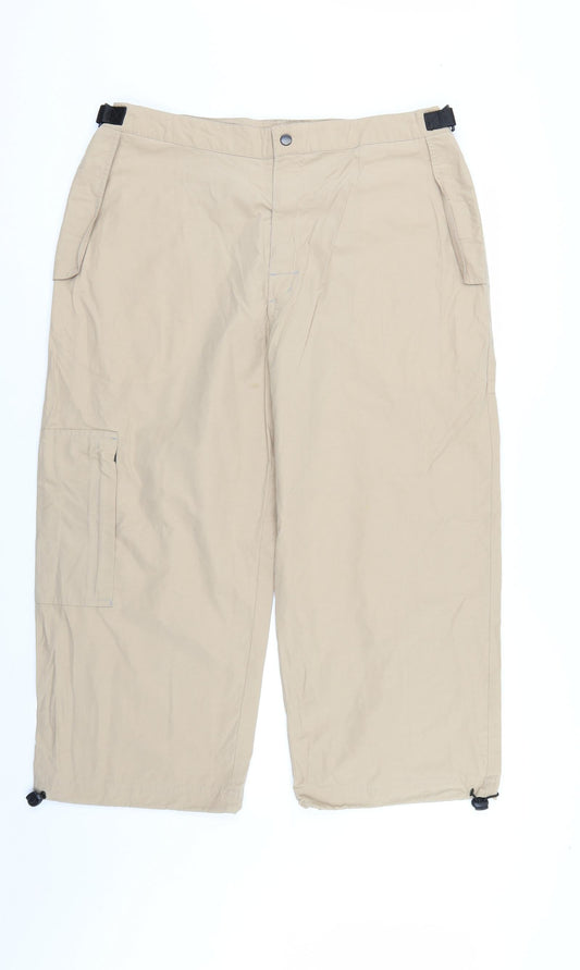 Active Mens Beige   Cropped Trousers Size 36 in L23 in