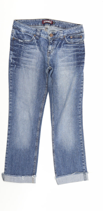 Denim & Co. Womens Blue  Denim Straight Jeans Size 12 L26 in