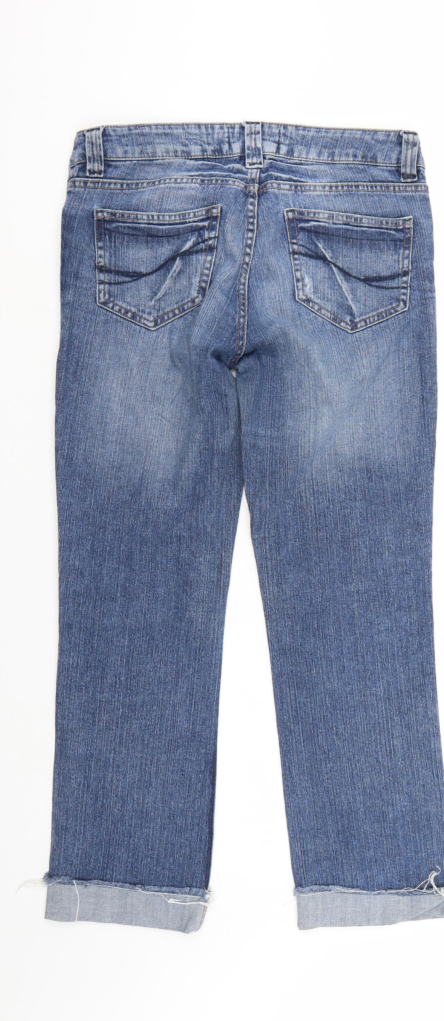 Denim & Co. Womens Blue  Denim Straight Jeans Size 12 L26 in