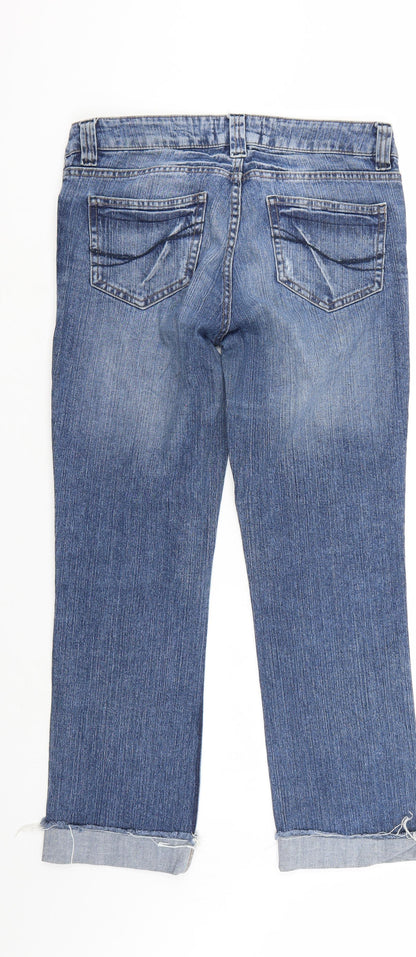 Denim & Co. Womens Blue  Denim Straight Jeans Size 12 L26 in