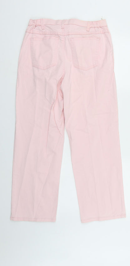 Womens UK Size  Preworn Regular Fit Straight Pink Jeans