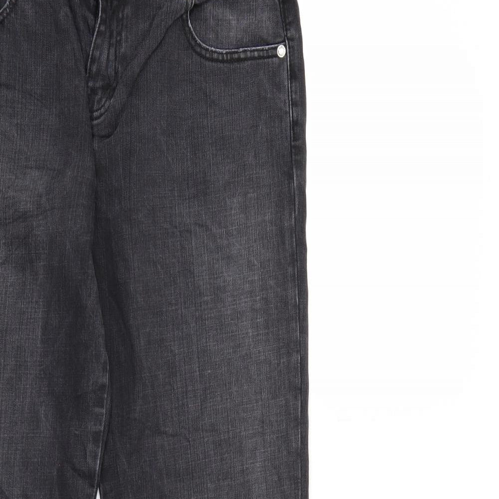 Xanaka Womens Black  Denim Straight Jeans Size 12 L32 in