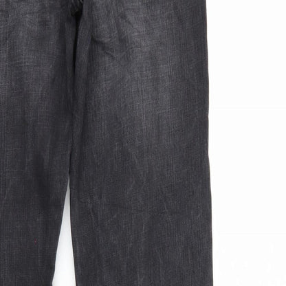 Xanaka Womens Black  Denim Straight Jeans Size 12 L32 in