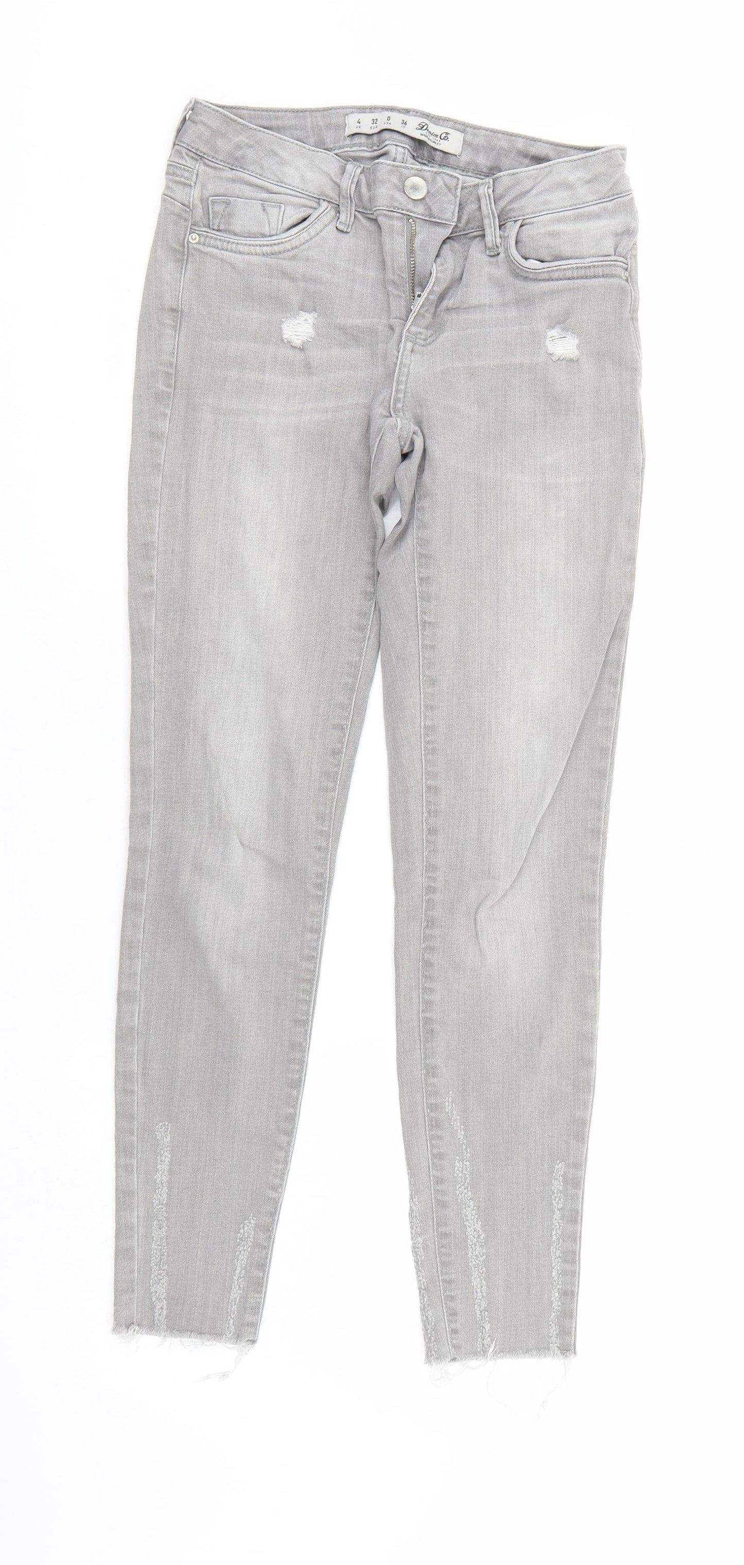 Denim & Co. Womens Grey  Denim Skinny Jeans Size 4 L25 in