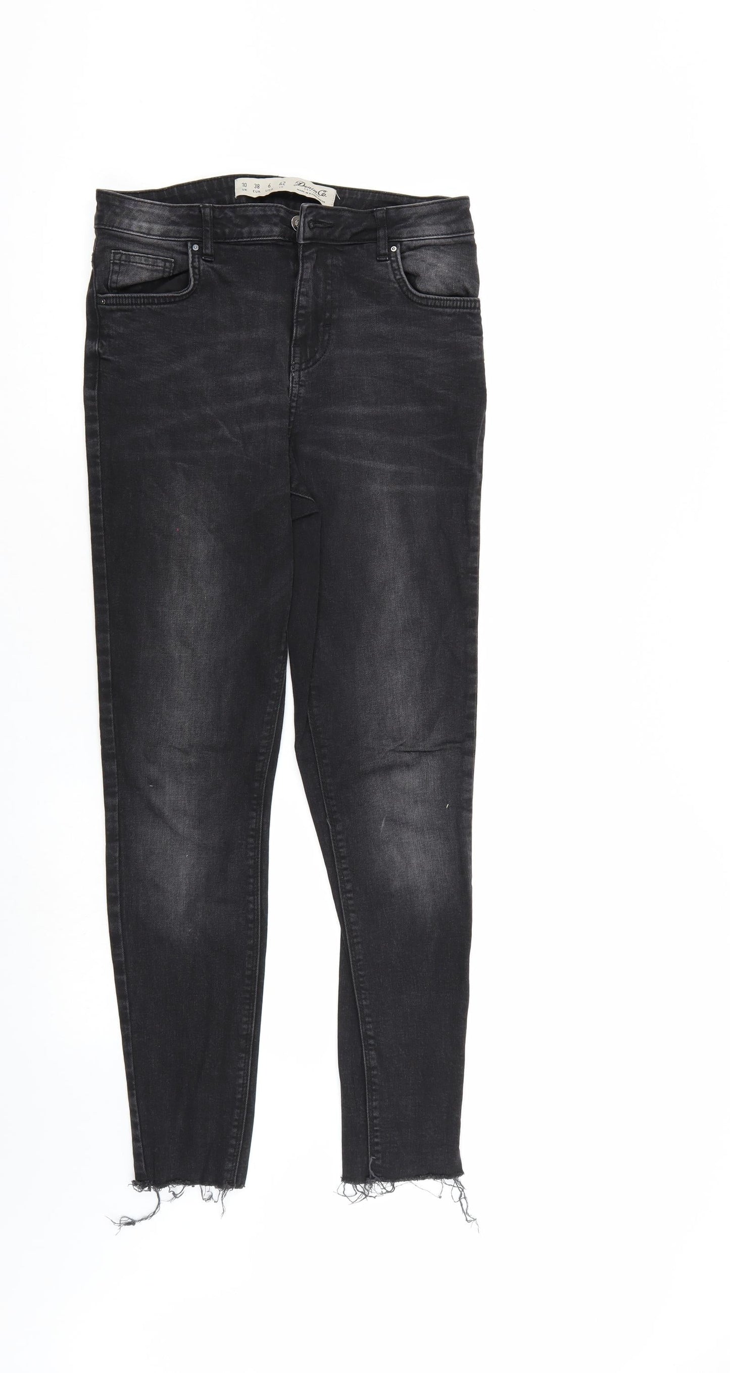 Denim & Co. Womens Black  Denim Tapered Jeans Size 10 L27 in