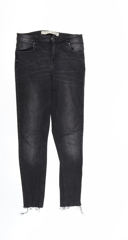 Denim & Co. Womens Black  Denim Tapered Jeans Size 10 L27 in