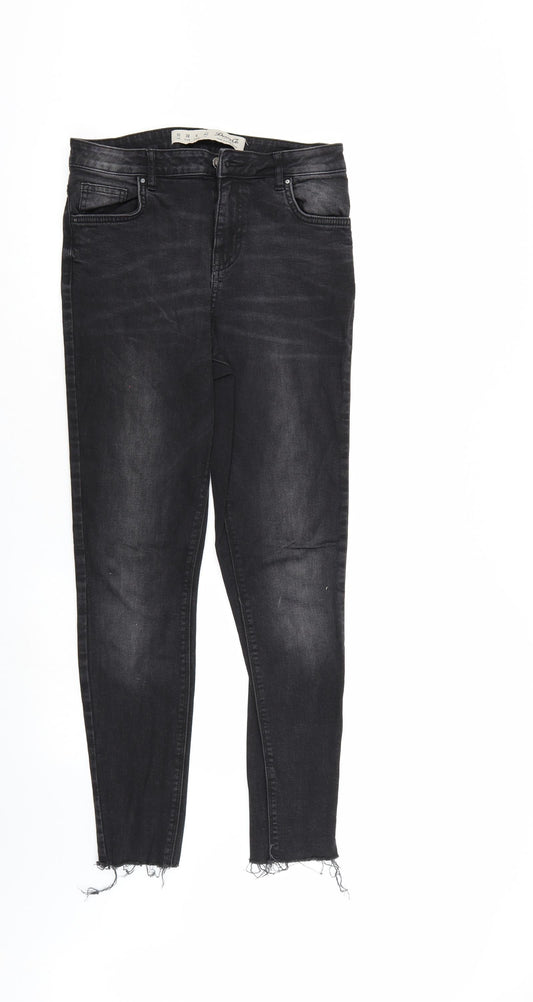 Denim & Co. Womens Black  Denim Tapered Jeans Size 10 L27 in