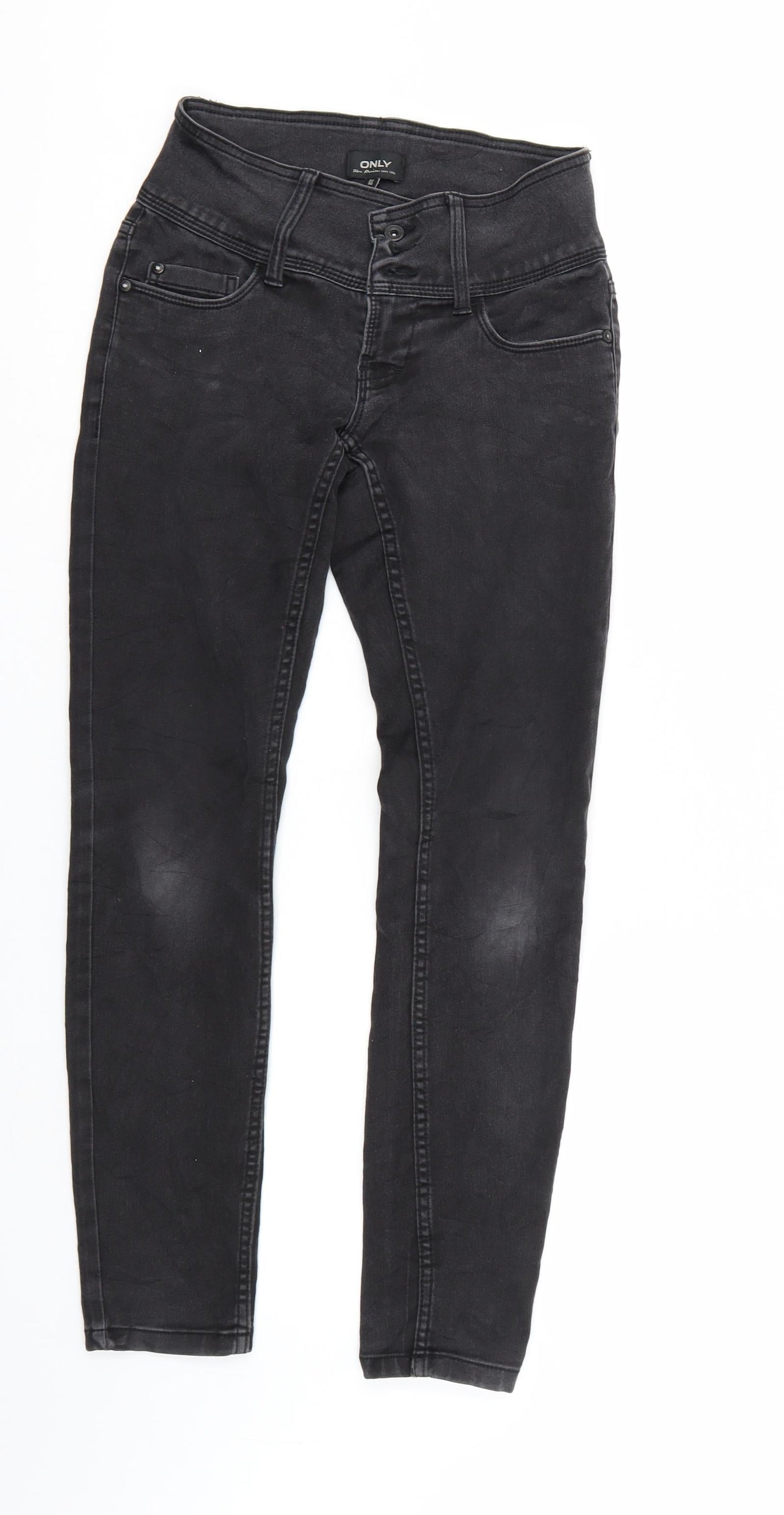 Only Womens Black  Denim Straight Jeans Size 27 in L30 in