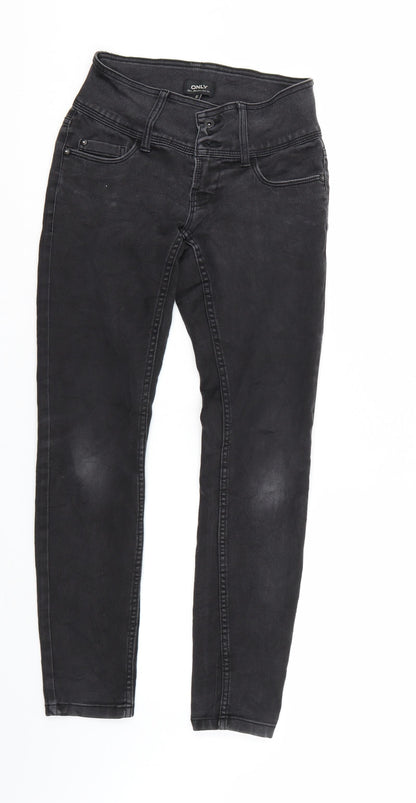 Only Womens Black  Denim Straight Jeans Size 27 in L30 in