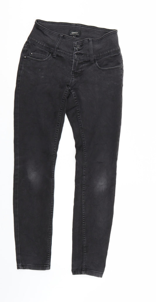Only Womens Black  Denim Straight Jeans Size 27 in L30 in
