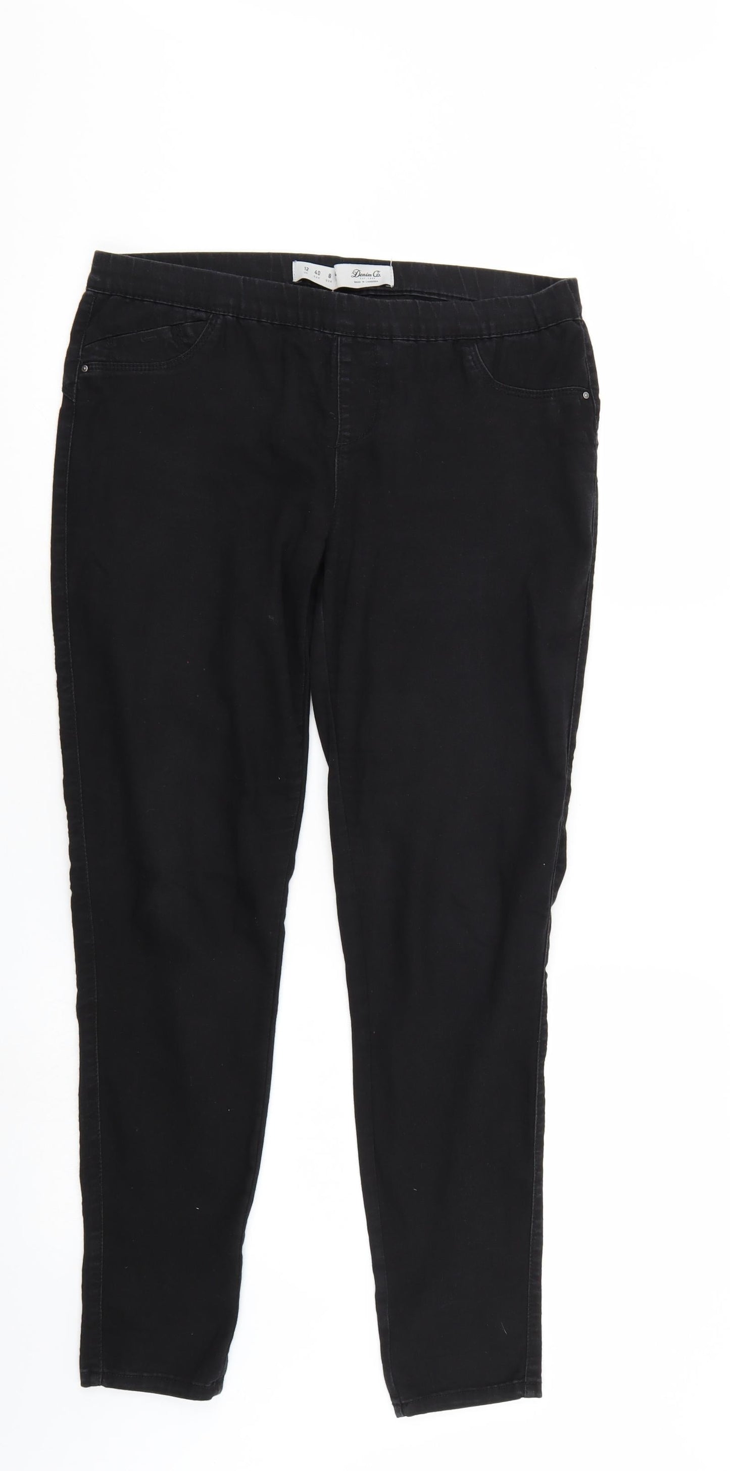 Denim & Co. Womens Black  Denim Straight Jeans Size 12 L27 in