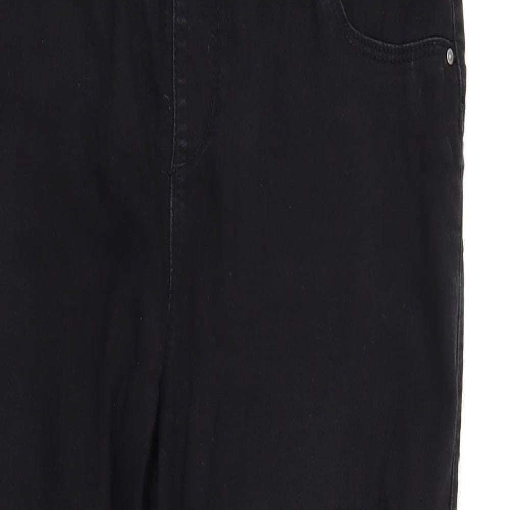 Denim & Co. Womens Black  Denim Straight Jeans Size 12 L27 in