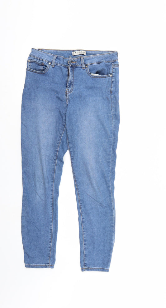 Denim & Co. Womens Blue  Denim Straight Jeans Size 10 L25 in