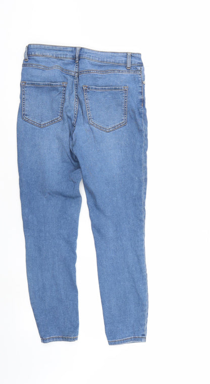 Denim & Co. Womens Blue  Denim Straight Jeans Size 10 L25 in