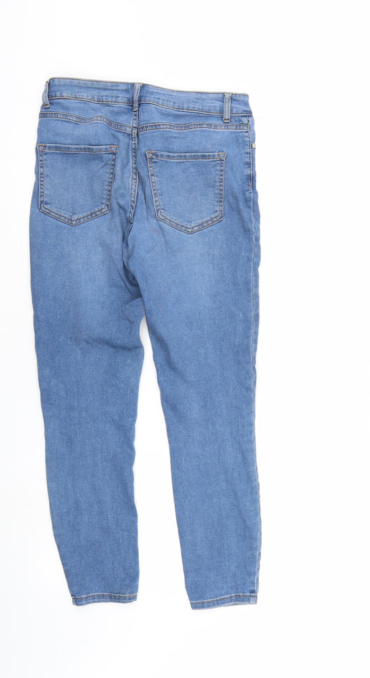 Denim & Co. Womens Blue  Denim Straight Jeans Size 10 L25 in