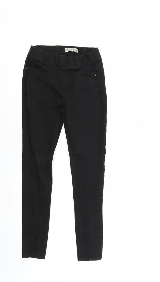 Denim & Co. Womens Black  Denim Tapered Jeans Size 10 L25 in