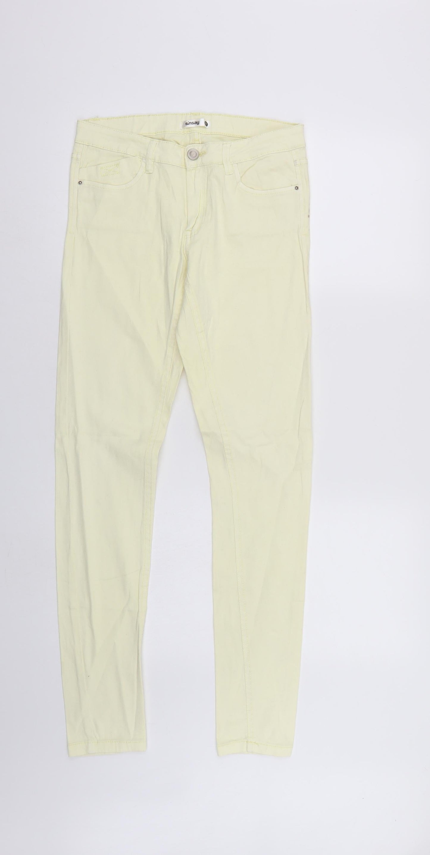 Womens UK Size M Sinsay Regular Fit Tapered Yellow Jeans