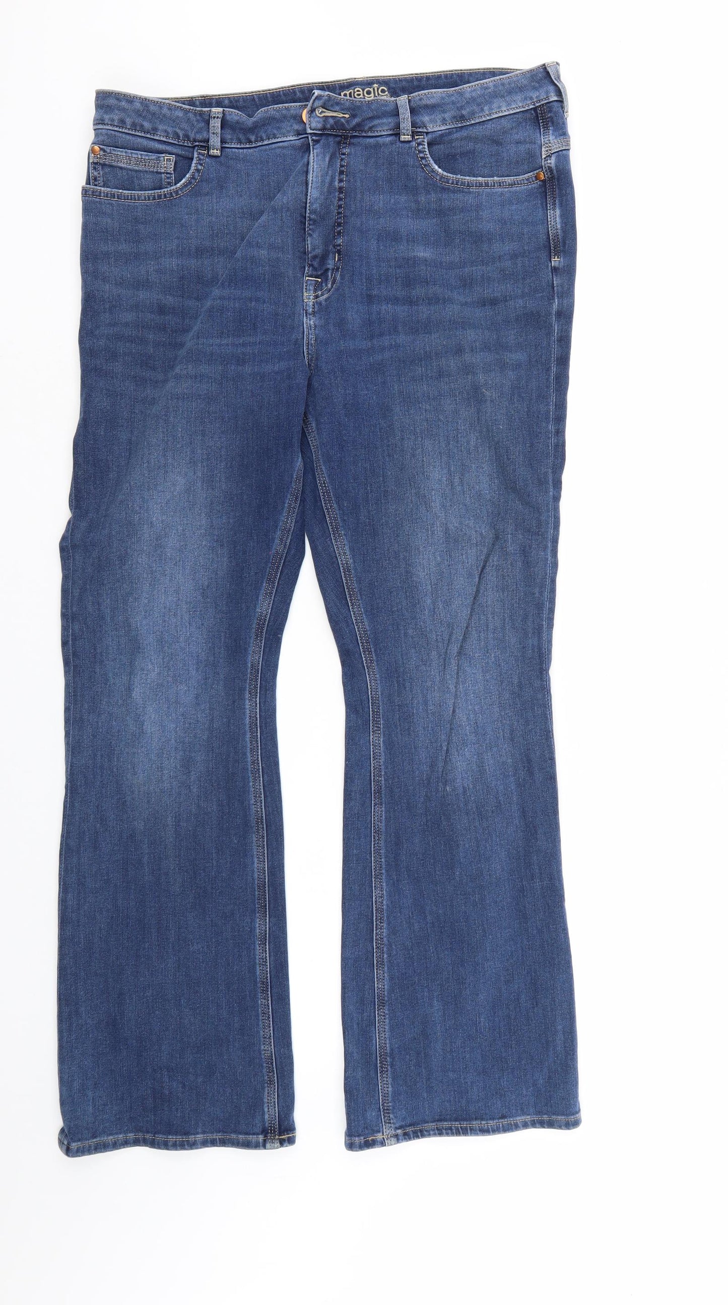 M&S Womens Blue  Denim Bootcut Jeans Size 38 in L27 in