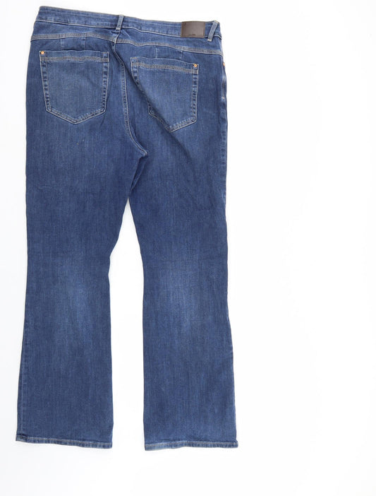 M&S Womens Blue  Denim Bootcut Jeans Size 38 in L27 in