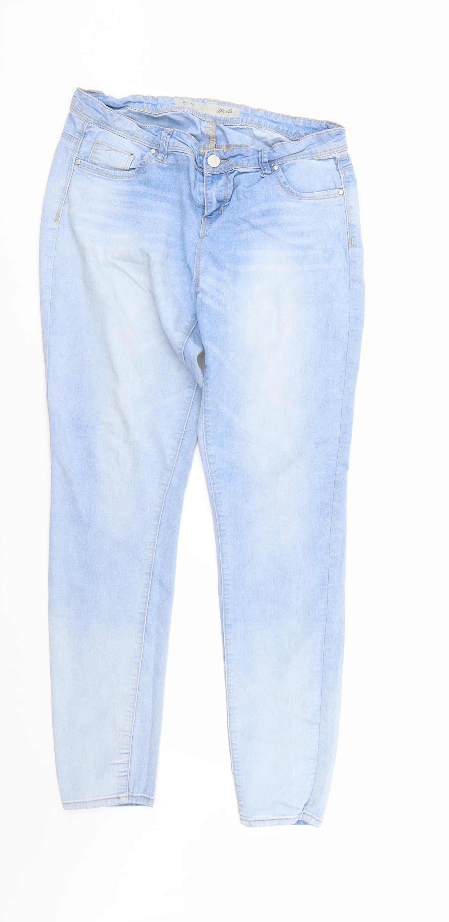 Denim & Co. Womens Blue  Denim Straight Jeans Size 14 L28 in