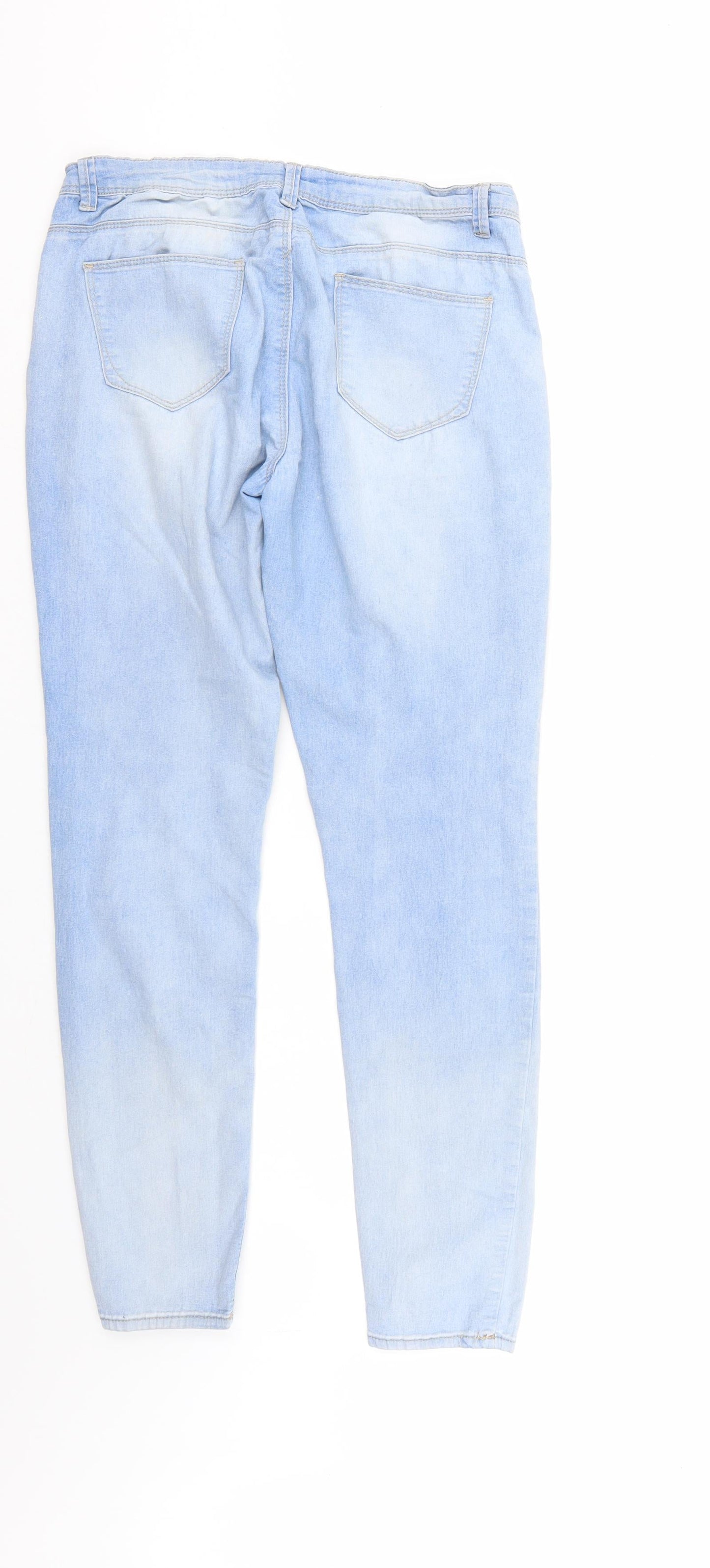 Denim & Co. Womens Blue  Denim Straight Jeans Size 14 L28 in