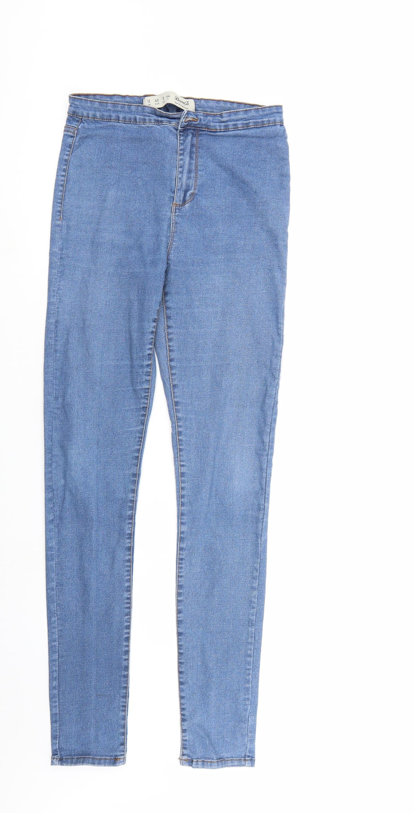 Denim & Co. Womens Blue  Denim Straight Jeans Size 12 L31 in