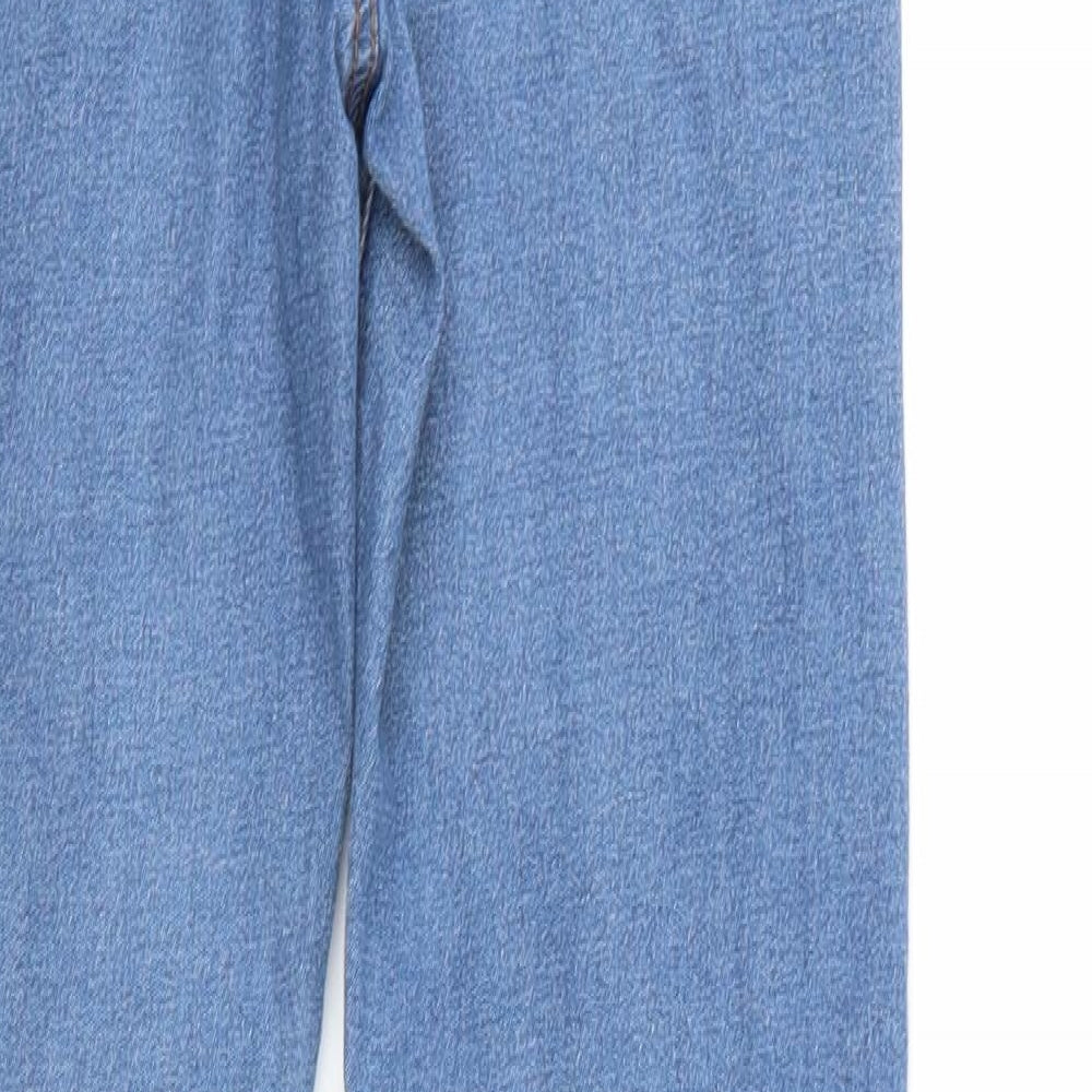 Denim & Co. Womens Blue  Denim Straight Jeans Size 12 L31 in