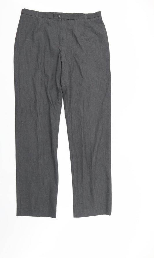 Womens UK Size 14 Punt Roma Regular Fit  Grey Trousers