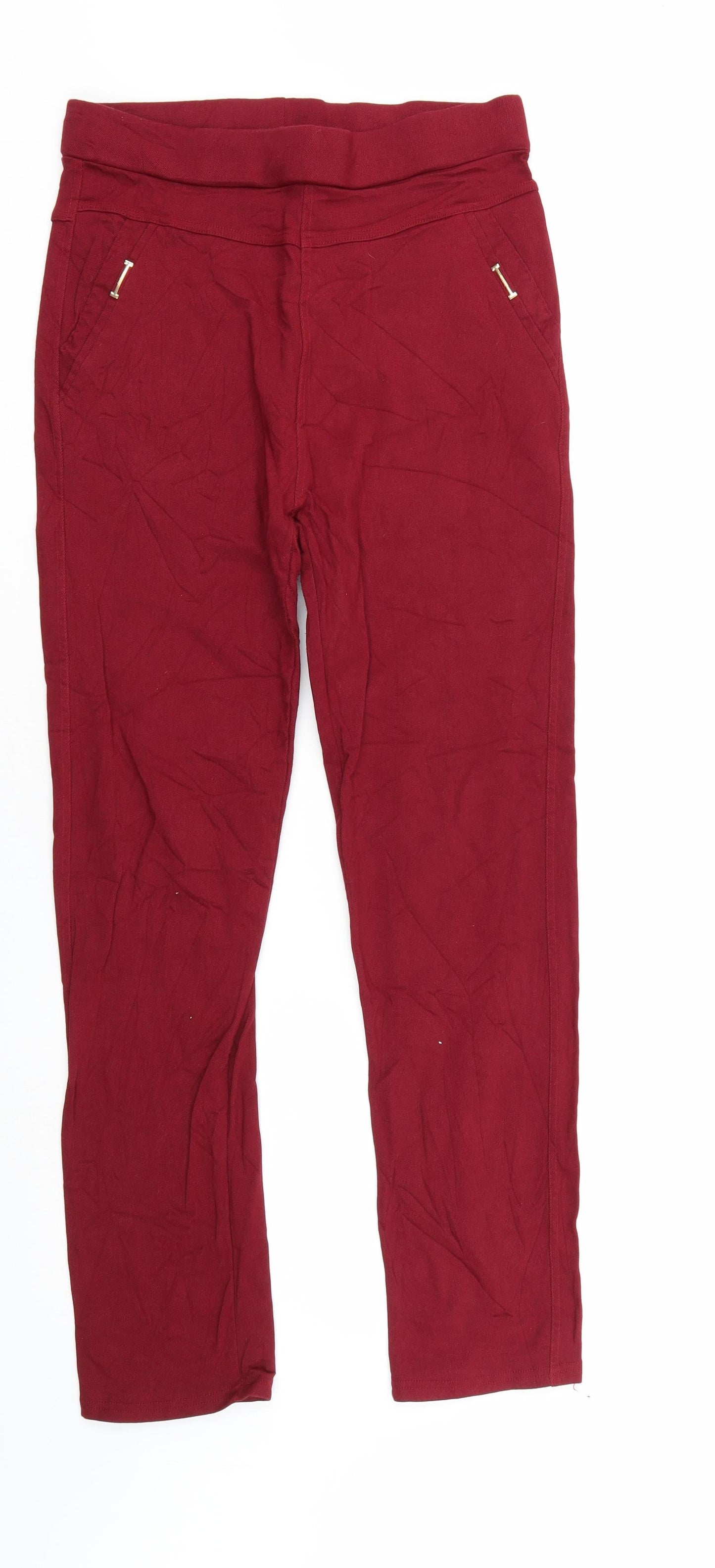 Womens UK Size  Preworn Regular Fit Straight Red Jeans