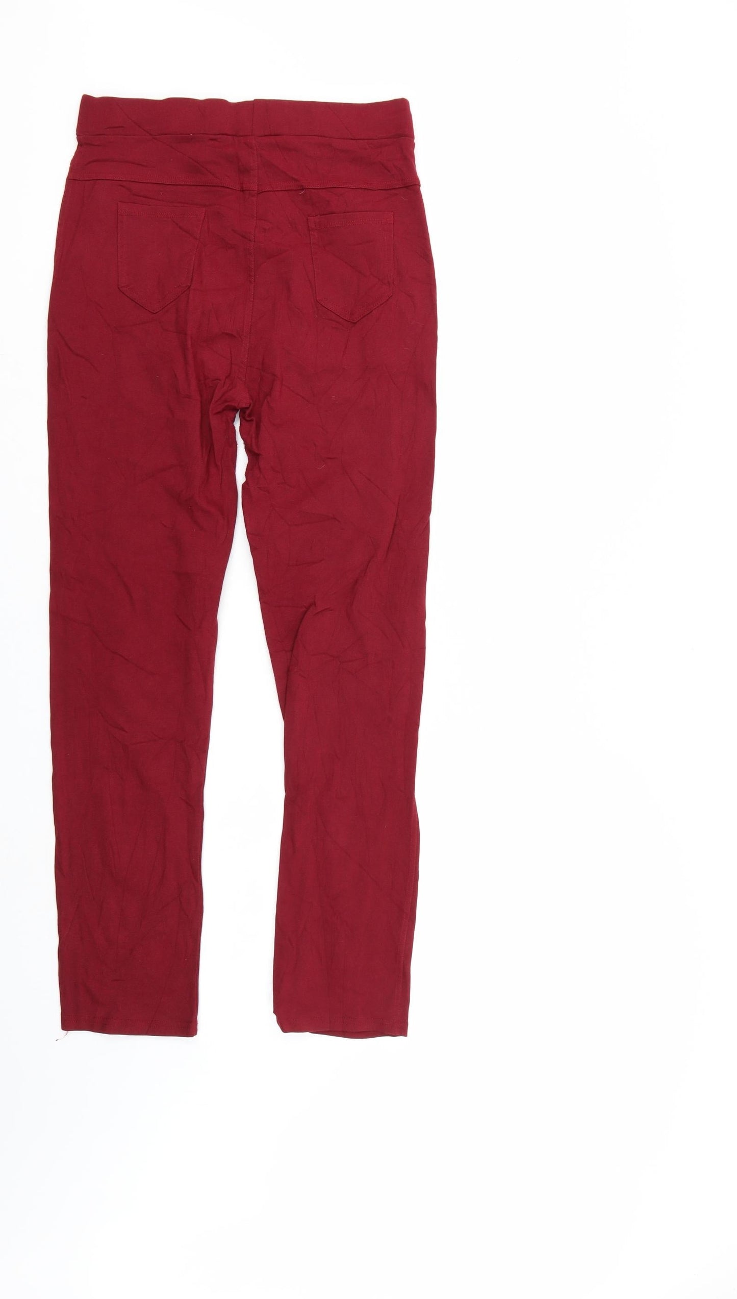 Womens UK Size  Preworn Regular Fit Straight Red Jeans