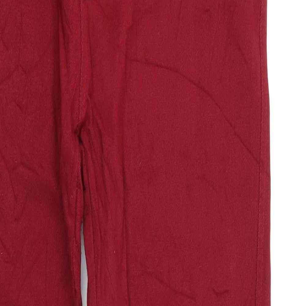 Womens UK Size  Preworn Regular Fit Straight Red Jeans