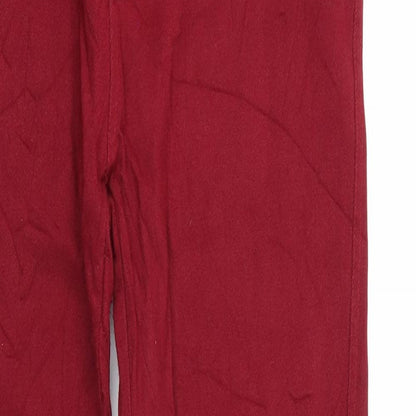 Womens UK Size  Preworn Regular Fit Straight Red Jeans