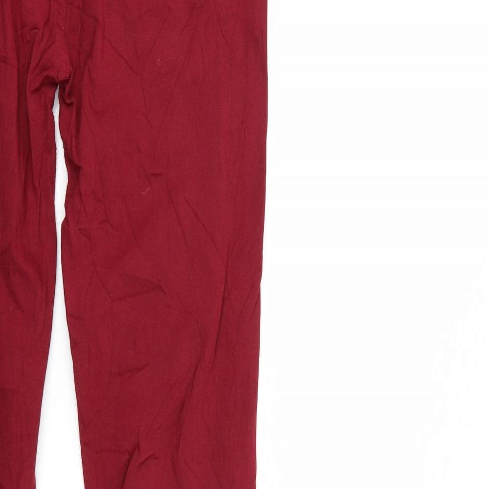 Womens UK Size  Preworn Regular Fit Straight Red Jeans