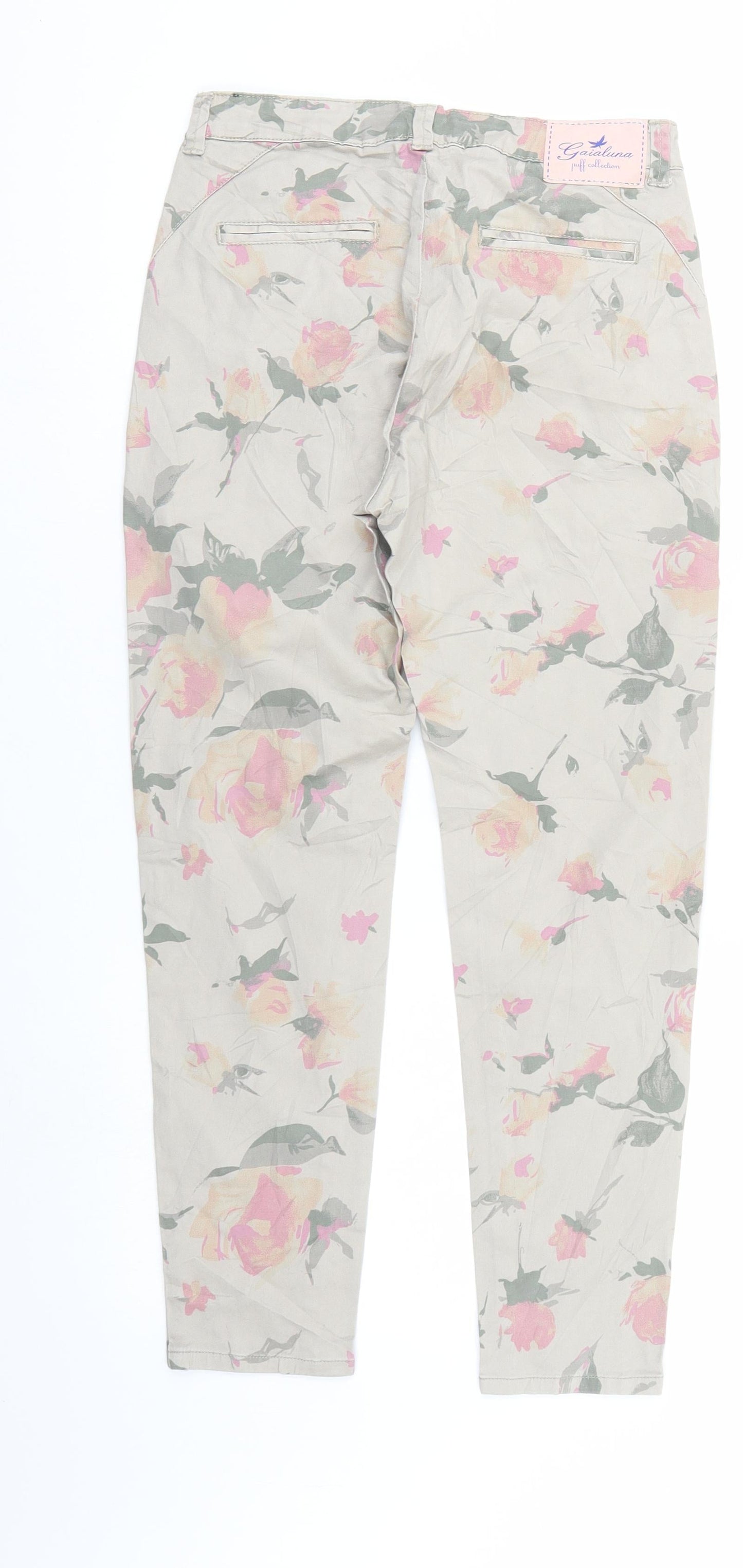 Gaialuna Womens Multicoloured Floral Denim Straight Jeans Size 26 in L24 in