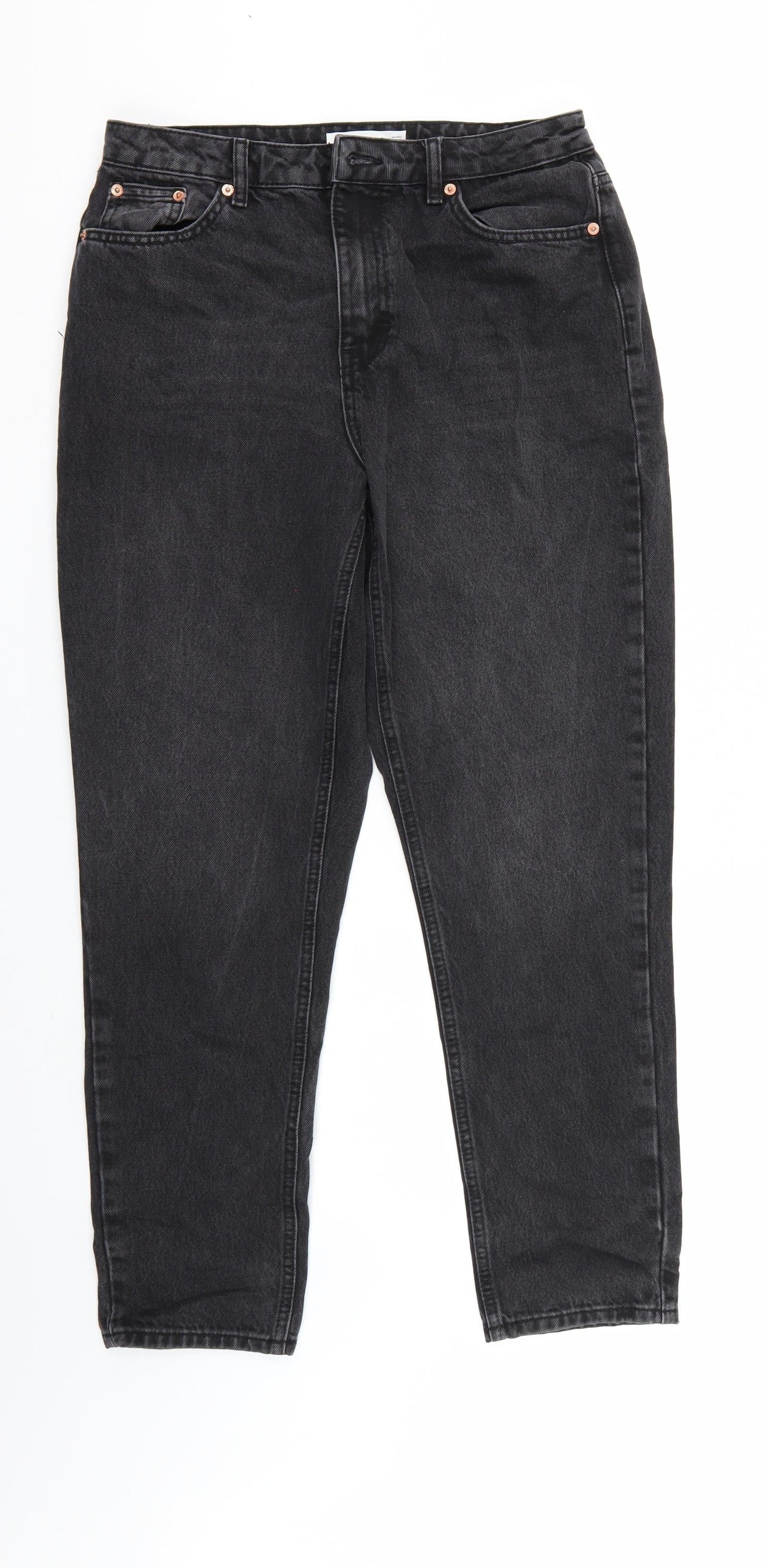 Mens UK Size  Top Shop Regular Fit Straight Black Jeans