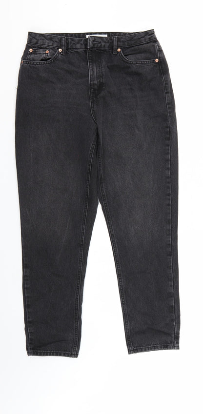 Mens UK Size  Top Shop Regular Fit Straight Black Jeans