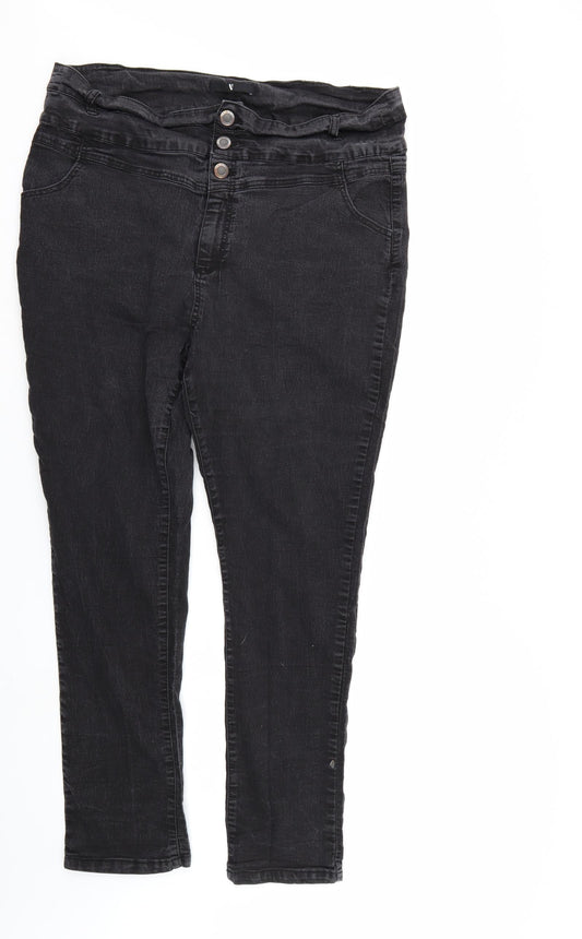 Very Womens Black  Denim Straight Jeans  L28 in