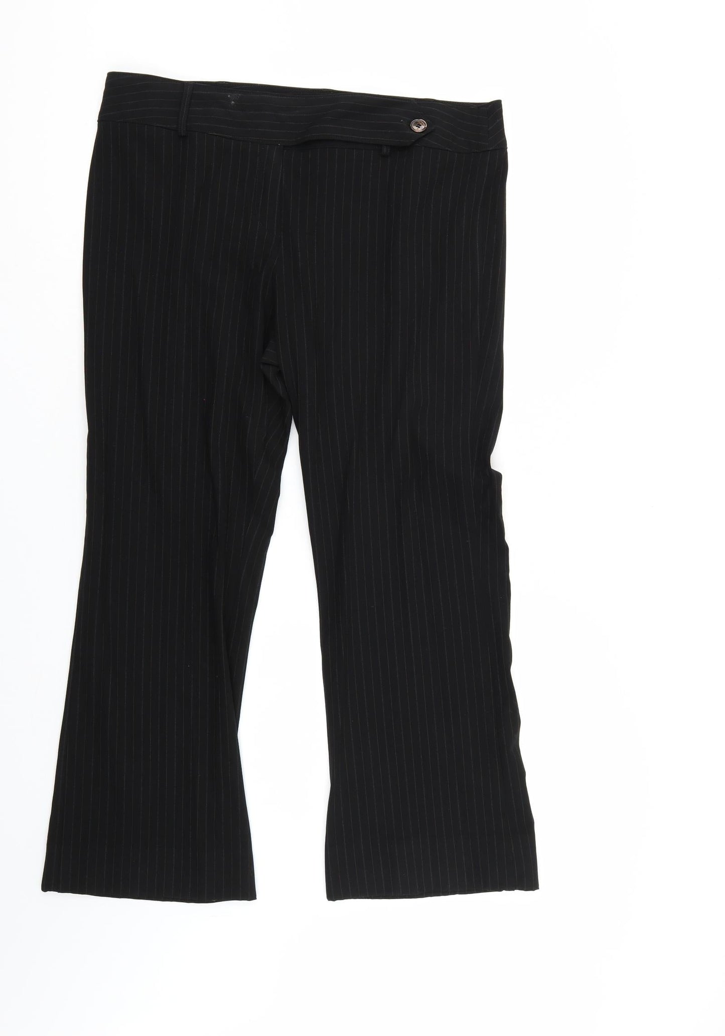 Marks & Spencer` Womens Black Striped  Trousers  Size 18 L26 in