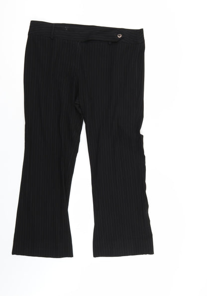 Marks & Spencer` Womens Black Striped  Trousers  Size 18 L26 in