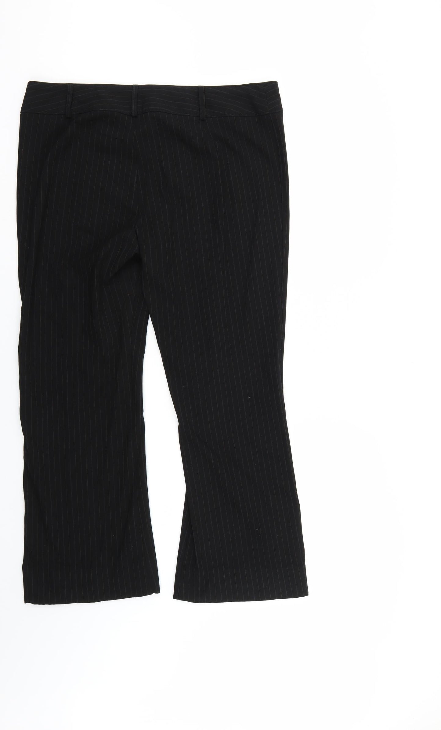 Marks & Spencer` Womens Black Striped  Trousers  Size 18 L26 in