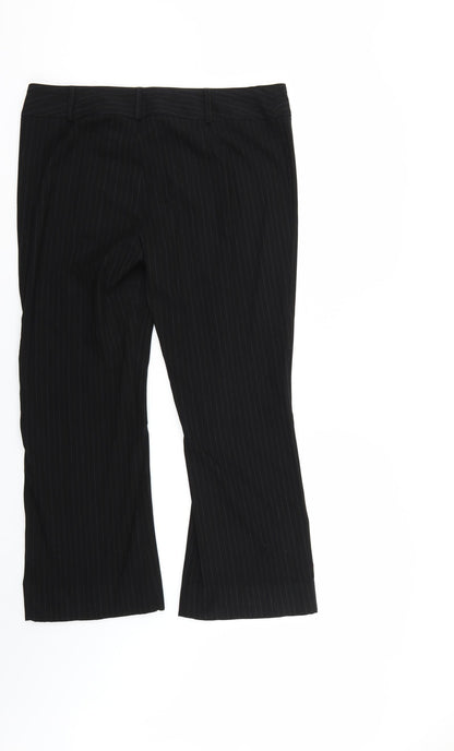 Marks & Spencer` Womens Black Striped  Trousers  Size 18 L26 in
