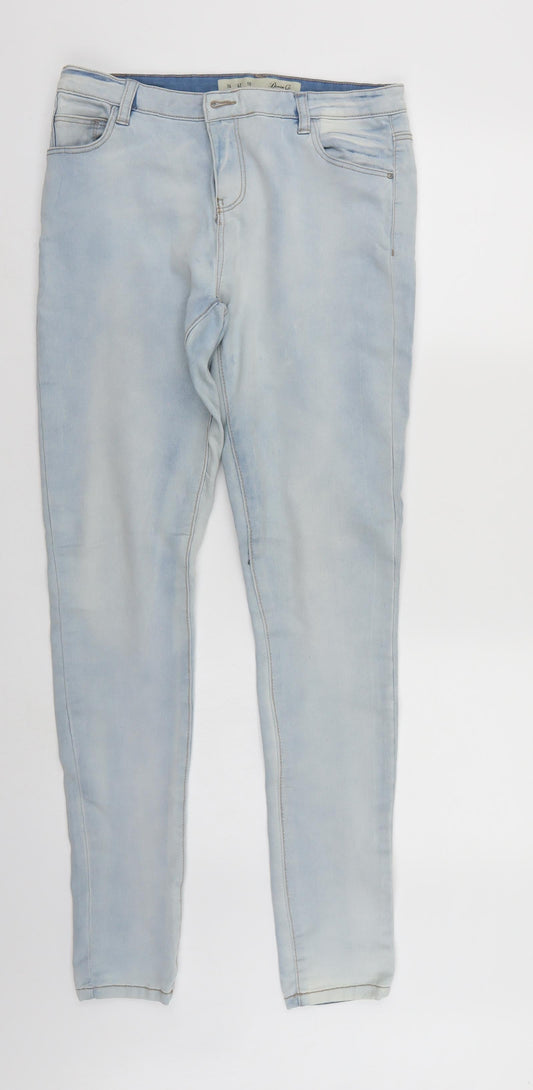 Denim & Co. Womens Blue  Denim Straight Jeans Size 14 L30 in