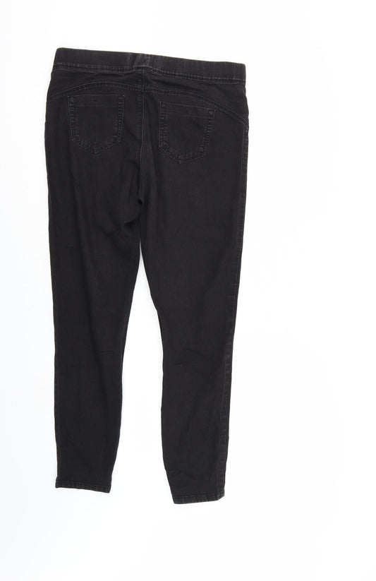 Denim & Co. Womens Black  Denim Straight Jeans Size 14 L27 in