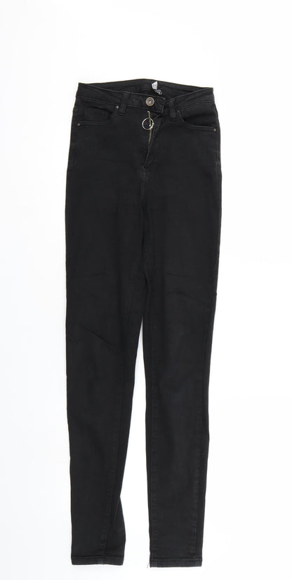 Womens UK Size 6 Toxik3 Regular Fit Straight Black Jeans